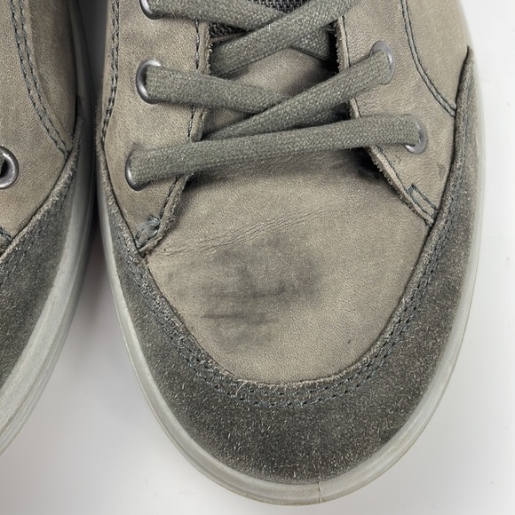 ECCO | Soft 7 Classic Low Size 11 Mens 006972 Gray Black Leather Casual Sneakers - Picture 3 of 11